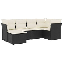 Maison Chic Salon de jardin 6 pcs avec coussins | Ensemble de Table et chaises | Mobilier d'Extérieur noir résine tressée -GKD99728