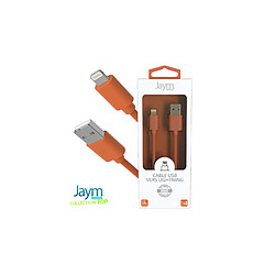 Jaym Câble USB vers Lightning 2.4A - 1,5 mètres - Collection POP - Orange