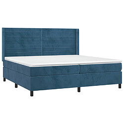 Avis Maison Chic Lit Adulte - Lit simple Lit à sommier tapissier et matelas moelleux - Meuble de Chambre - Bleu foncé 200x200cm Velours -MN23318