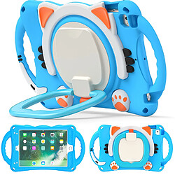 Coque en TPU + silicone avec béquille rotative robuste 3-en-1 bleu/orange pour votre Apple iPad Mini/2/3/4/mini (2019) 7.9 pouces