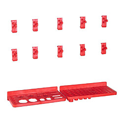 Avis vidaXL Kit de bacs de stockage et panneaux muraux 80 pcs Rouge et noir