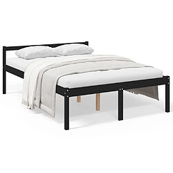 vidaXL Lit pour personne âgée sans matelas noir 135x190 cm