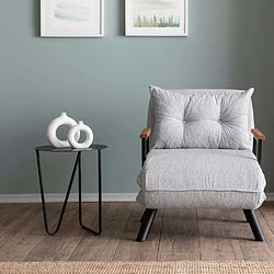 Hanah Home Fauteuil convertible en tissu effet bouclette Sando gris.