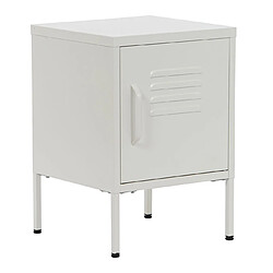 Avis Pegane Table de nuit, table de chevet avec 1 porte en métal coloris blanc - longueur 35 x profondeur 35 x Hauteur 51 cm