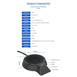 Mini USB Conférence Ordinateur Microphone 360 & deg; Omnidirectionnelle avec Mic Vidéo Réunion, Excellente Clarté Audio