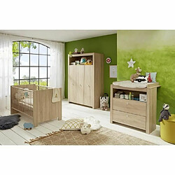 OLIVIA SONOMA Chambre bébé complete : lit 70*140cm + commode + armoire - Chene naturel