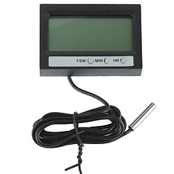 Acheter Wewoo Thermomètre noir numérique LCD à deux voies intérieur et extérieur avec fonction d'affichage de l'horloge, TM-2