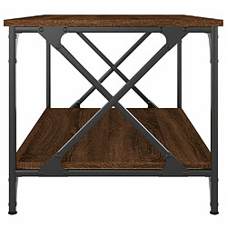 Maison Chic Table basse,Table Console Table d'appoint, Table pour salon Chêne marron 80x50x45 cm Bois d'ingénierie et fer -MN63519 pas cher