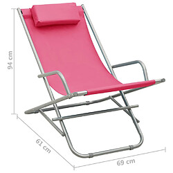 vidaXL Chaises à bascule lot de 2 Acier Rose pas cher