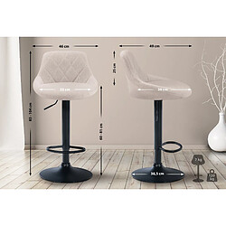 Non Tabouret de bar Lazio tissu noir