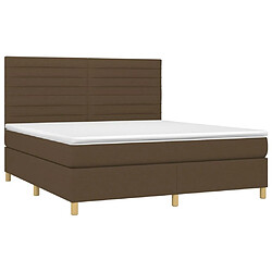 Avis Maison Chic Structures de lit + matelas,Lit à sommier tapissier avec matelas Marron foncé 160x200 cm -MN27465