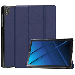 Etui en PU fonction veille/réveil automatique avec support bleu foncé pour votre Lenovo Tab 6