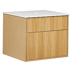 Beliani Meuble de salle de bains 60 x 52 cm en bois clair BEXTI