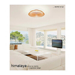 Luminaire Center Plafonnier ventilateur Himalaya Effet blanc,bois 1 ampoule 18,6cm pas cher