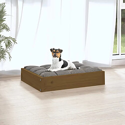 Maison Chic Niche Lit pour chien | Panier couchage pour chien Marron miel 51,5x44x9 cm Bois de pin solide -GKD41734 pas cher