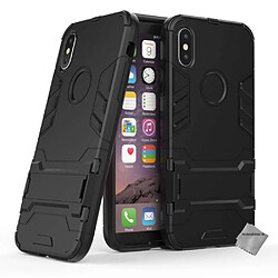 Htdmobiles Coque rigide anti choc pour Apple iPhone X + film ecran - NOIR