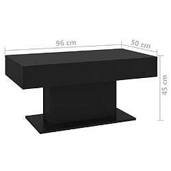 vidaXL Table basse noir 96x50x45 cm bois d'ingénierie pas cher