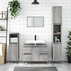 Maison Chic Armoire salle de bain,Meuble de rangement de salle de bain,Meuble haut sonoma gris 80x33x60 cm bois d'ingénierie -GKD134749