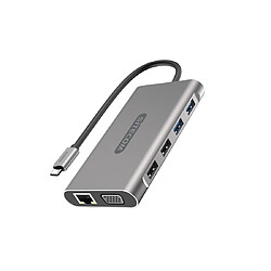 Sitecom Adaptateur Multiport USB 3.1 C-2xA 3.1/2xA 2.0/C PD/2xHDMI/VGA/LAN/SD/µSD CN-390