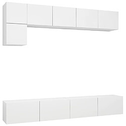 vidaXL Ensemble de meubles TV 5 pcs Blanc Bois d'ingénierie