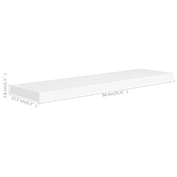 vidaXL Étagère murale flottante blanc 90x23,5x3,8 cm MDF pas cher