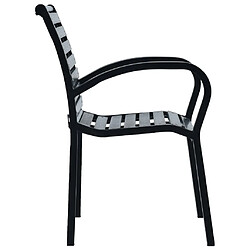 Avis vidaXL Chaises de jardin lot de 2 Noir Acier et WPC