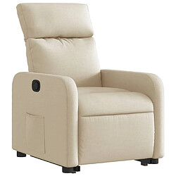 Avis Maison Chic Fauteuil Relax pour salon, Fauteuil inclinable Crème Tissu -GKD91603