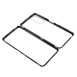 Coque en cadre métallique cadre double face ultra clair magnétique tout autour noir pour votre Huawei P smart 2021/Y7a