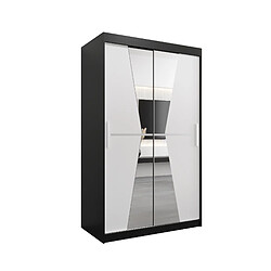 Abiks Meble Armoire Maroko à portes coulissantes 200/120/62 2 portes (noir/blanc)