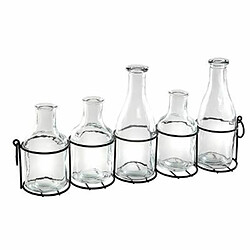 Lot de 5 Soliflores en Verre Litote 39cm Transparent