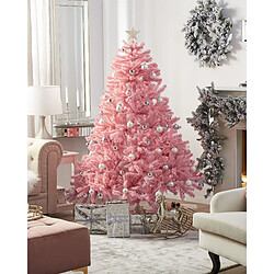 Beliani Sapin de Noël FARNHAM 210 cm Rose