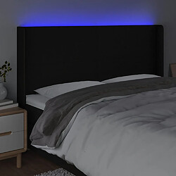 Avis vidaXL Tête de lit à LED Noir 203x16x118/128 cm Tissu