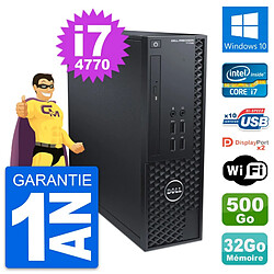 PC Dell Precision T1700 SFF Intel i7-4770 RAM 32Go Disque 500Go Windows 10 Wifi - Occasion