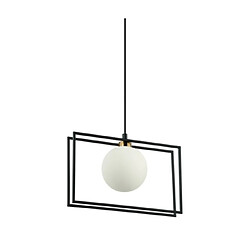 Luminaire Center Suspension Grosetta Verre,Acier Noir