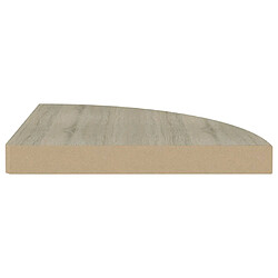 Avis vidaXL Étagère d'angle flottante chêne 35x35x3,8 cm MDF