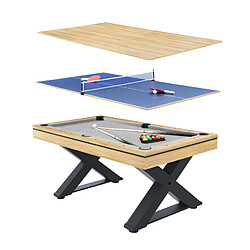 Concept Usine Table multi-jeux en bois ping-pong et billard TEXAS