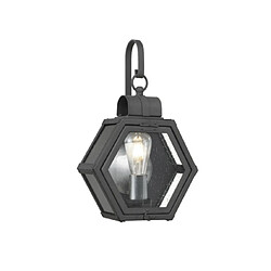 Elstead Lighting Applique murale extérieur Quoizel Aluminium,acier,laiton,verre grainé transparent Noir marbré