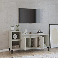 Avis Maison Chic Meuble TV scandinave - Banc TV pour salon Gris béton 100x35x55 cm Bois d'ingénierie -MN34879