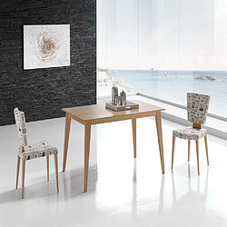 Inside 75 Table repas NORDIC 4 couverts 120 x 90 cm pieds bois plateau chêne naturel