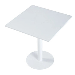 Pegane Table carrée en métal coloris blanc - Longueur 70 x profondeur 70 x hauteur 73 cm