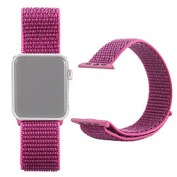 Wewoo Bracelet de montre en nylon à la mode simple pour Apple Watch Series 5 & 4 40mm / 3 & 2 & 1 38mm, avec Magic Stick (rouge violet)