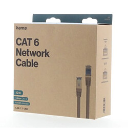 HAMA Câble réseau, CAT-6, 1 Gbit/s, blindé F/UTP, 10,00 m