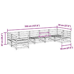 vidaXL Salon de jardin 7 pcs bois massif sapin de douglas pas cher