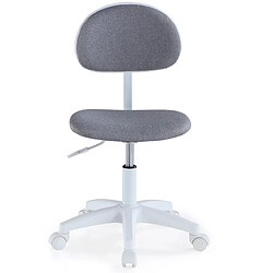 Pegane Chaise de bureau pivotante coloris blanc, Gris - Longueur 40 x profondeur 50 x hauteur 80 - 92 cm