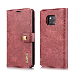 Wewoo Housse Coque Etui en cuir Crazy Horse Texture Flip détachable magnétique pour HuMate 20 Pro, avec support & fentes pour cartes et porte-monnaie (Rouge)