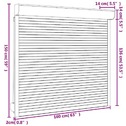 vidaXL Volet roulant aluminium 160x150 cm blanc pas cher