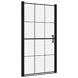 vidaXL Porte de douche verre trempé 100x178 cm noir