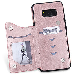 Wewoo Housse Coque Pour Galaxy S8 Plus Etui de protection antichoc couleur solide à double boucle et fermeture à glissière or rose pas cher