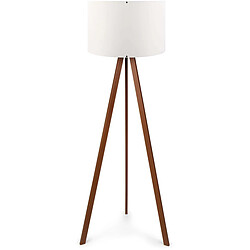 Hanah Home Lampadaire en MDF et PVC Floor blanc et marron. Lampadaire en MDF et PVC Floor blanc et marron