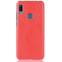 Wewoo Coque PC + PU antichoc en texture de crocodile pour Huawei Y6 2019 rouge